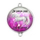 Connecteur Cabochon Argent - j'peux pas j'ai licorne