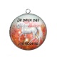 Pendentif Cabochon Argent - j'peux pas j'ai licorne