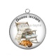 Pendentif Cabochon Argent - bonne lecture
