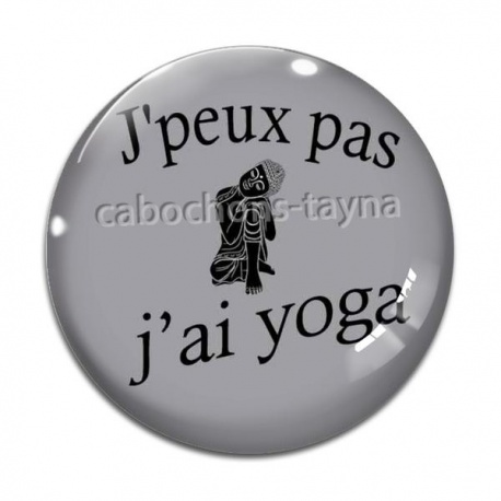 Cabochon Verre - j'peux pas j'ai yoga