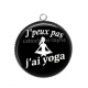 Pendentif Cabochon Argent -  j'peux pas j'ai yoga