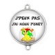 Connecteur Cabochon Argent - j'peux pas j'ai aqua poney