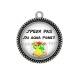 Pendentif Cabochon Argent - j'peux pas j'ai aqua poney