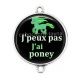 Connecteur Cabochon Argent - j'peux pas j'ai poney