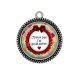 Pendentif Cabochon Argent - j'peux pas j'ai aqua poney
