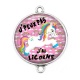 Connecteur Cabochon Argent - j'peux pas j'ai licorne
