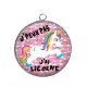 Pendentif Cabochon Argent - j'peux pas j'ai licorne
