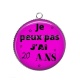Pendentif Cabochon Argent - je peux pas j'ai 20 ans