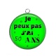 Pendentif Cabochon Argent - je peux pas j'ai 50 ans