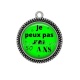 Pendentif Cabochon Argent - je peux pas j'ai 50 ans