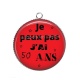 Pendentif Cabochon Argent - je peux pas j'ai 50 ans