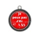 Pendentif Cabochon Argent - je peux pas j'ai 40 ans