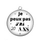 Pendentif Cabochon Argent - je peux pas j'ai 20 ans