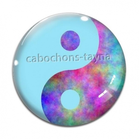 Cabochon Verre - yin yang