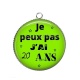 Pendentif Cabochon Argent - je peux pas j'ai 20 ans