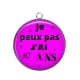 Pendentif Cabochon Argent - je peux pas j'ai 30 ans