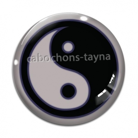 Cabochon Verre - yin yang