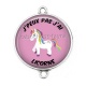 Connecteur Cabochon Argent - j'peux pas j'ai licorne