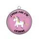 Pendentif Cabochon Argent - j'peux pas j'ai licorne