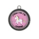 Pendentif Cabochon Argent - j'peux pas j'ai licorne