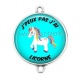 Connecteur Cabochon Argent - j'peux pas j'ai licorne