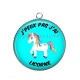 Pendentif Cabochon Argent - j'peux pas j'ai licorne