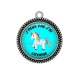Pendentif Cabochon Argent - j'peux pas j'ai licorne