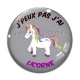 Cabochon Verre - j'peux pas j'ai licorne