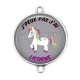 Connecteur Cabochon Argent - j'peux pas j'ai licorne