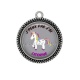 Pendentif Cabochon Argent - j'peux pas j'ai licorne