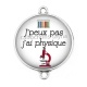 Connecteur Cabochon Argent - j'peux pas j'ai physique