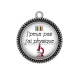 Pendentif Cabochon Argent - j'peux pas j'ai physique