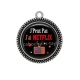 Pendentif Cabochon Argent - j'peux pas j'ai netflix
