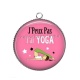 Pendentif Cabochon Argent - j'peux pas j'ai yoga