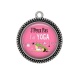 Pendentif Cabochon Argent - j'peux pas j'ai yoga