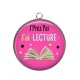 Pendentif Cabochon Argent - j'peux pas j'ai lecture