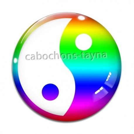 Cabochon Verre - yin yang
