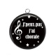 Pendentif Cabochon Argent - j'peux pas j'ai chorale