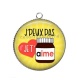 Pendentif Cabochon Argent - j'peux pas je t'aime