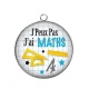 Pendentif Cabochon Argent - j'peux pas j'ai maths