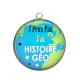 Pendentif Cabochon Argent - j'peux pas j'ai histoire géo