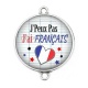 Connecteur Cabochon Argent - j'peux pas j'ai français