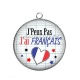 Pendentif Cabochon Argent - j'peux pas j'ai français