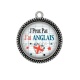 Pendentif Cabochon Argent - j'peux pas j'ai anglais