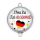 Connecteur Cabochon Argent -  j'peux pas j'ai allemand