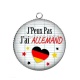 Pendentif Cabochon Argent -  j'peux pas j'ai allemand