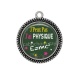 Pendentif Cabochon Argent -  j'peux pas j'ai physique