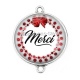 Connecteur Cabochon Argent - merci