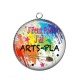 Pendentif Cabochon Argent - j'peux pas j'ai arts-pla