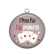 Pendentif Cabochon Argent - j'peux pas j'ai poker